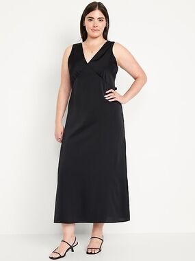 Old Navy Black Maxi Slip Dress